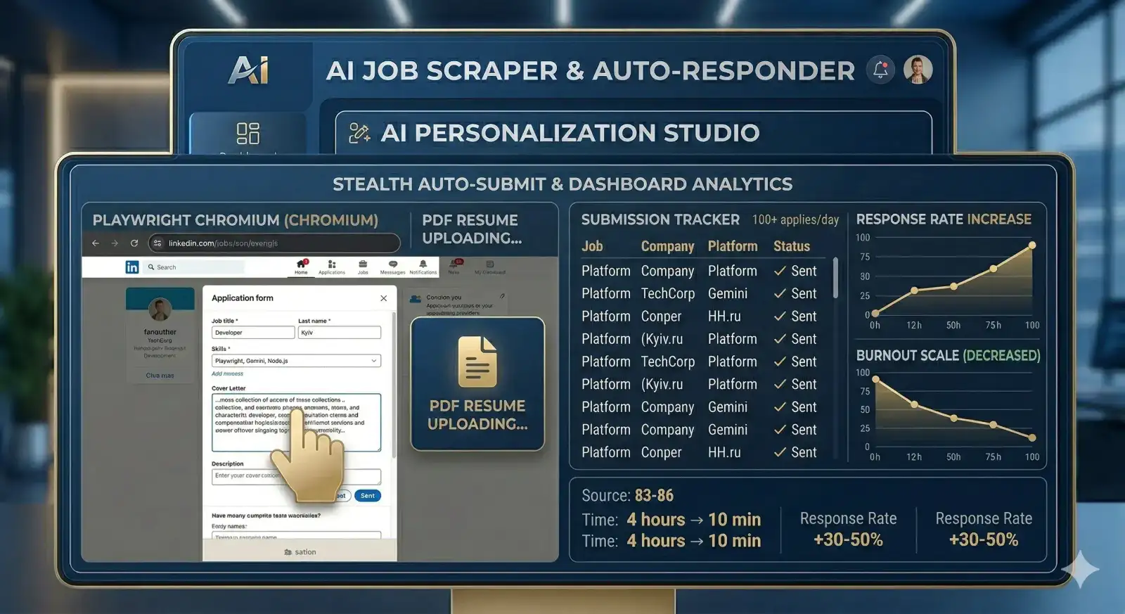 Стелс-автоподача и аналитика дашборда